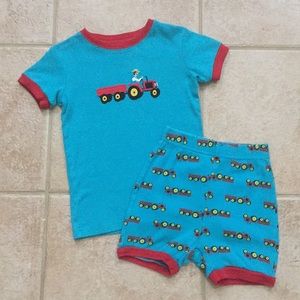 Leveret Boys Tractor and Wagon Shirt and Shorts Pajamas